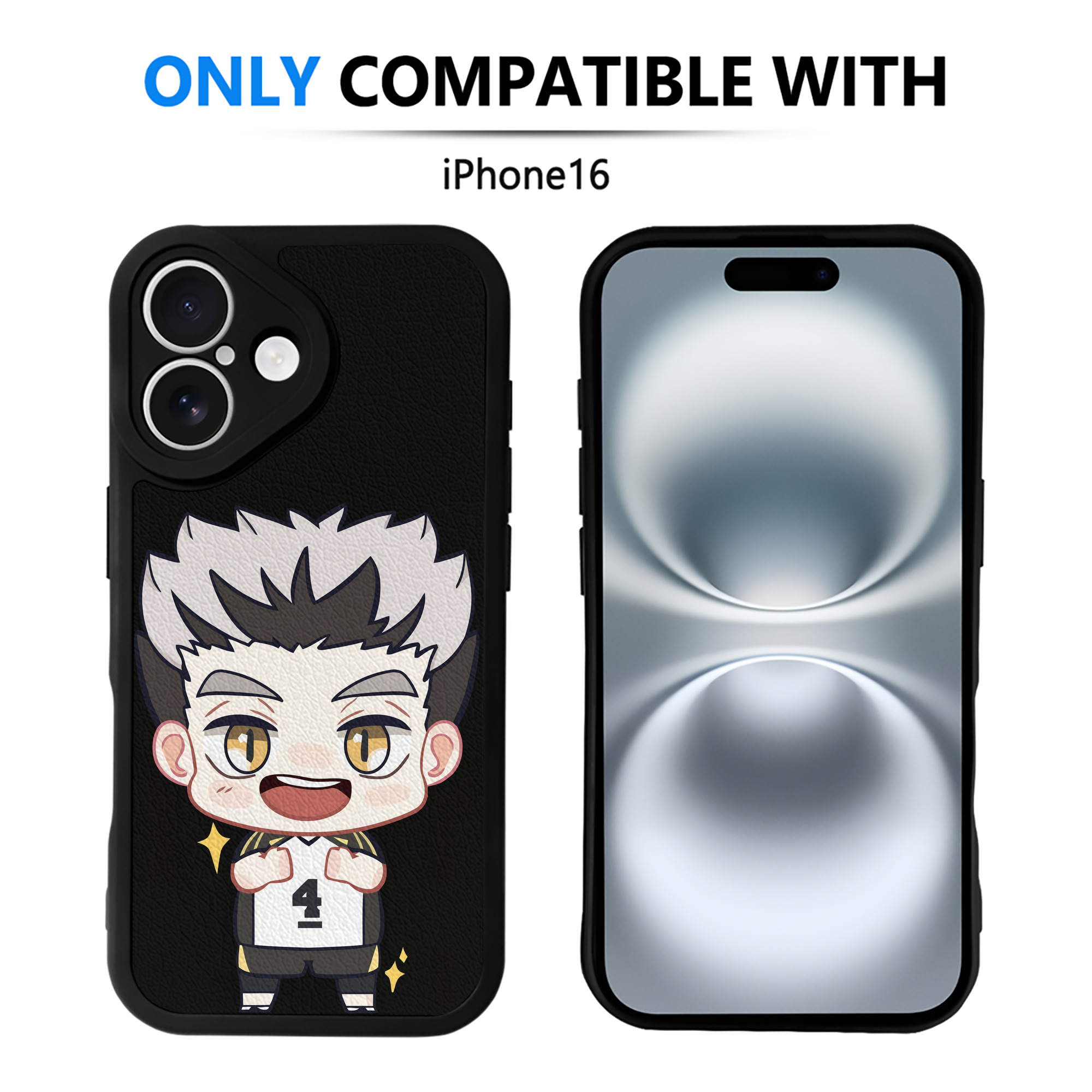 （画像用） ハイキュー!! Haikyu!! 【iPhone 16シリーズ対応】シリコンスマホケース（レザー調） 材質：シリコン